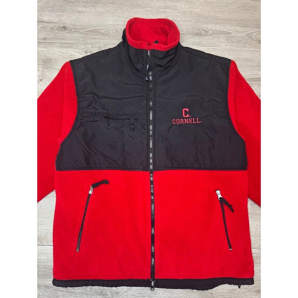 Cornell Fleece Jacket Red Black Full Zip Ivy League Men’s Large - Picture 2 of 6